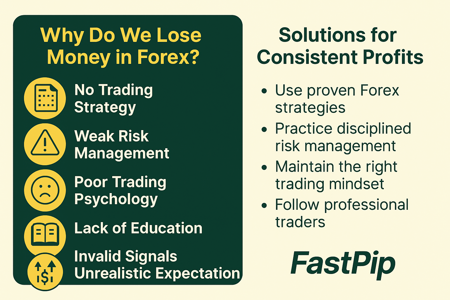 Infographic about avoiding trading mistakes to reach consistent profit in Forex
