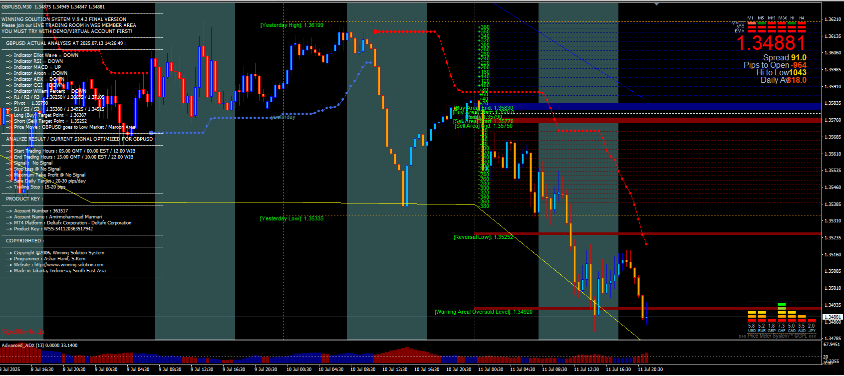 "Visual summary of WSS_Platinum trading system setup and market signal tools in MetaTrader 4"