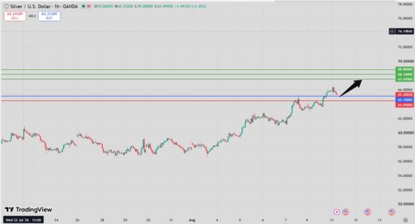 Silver Intraday Forecast bullish above 64.74