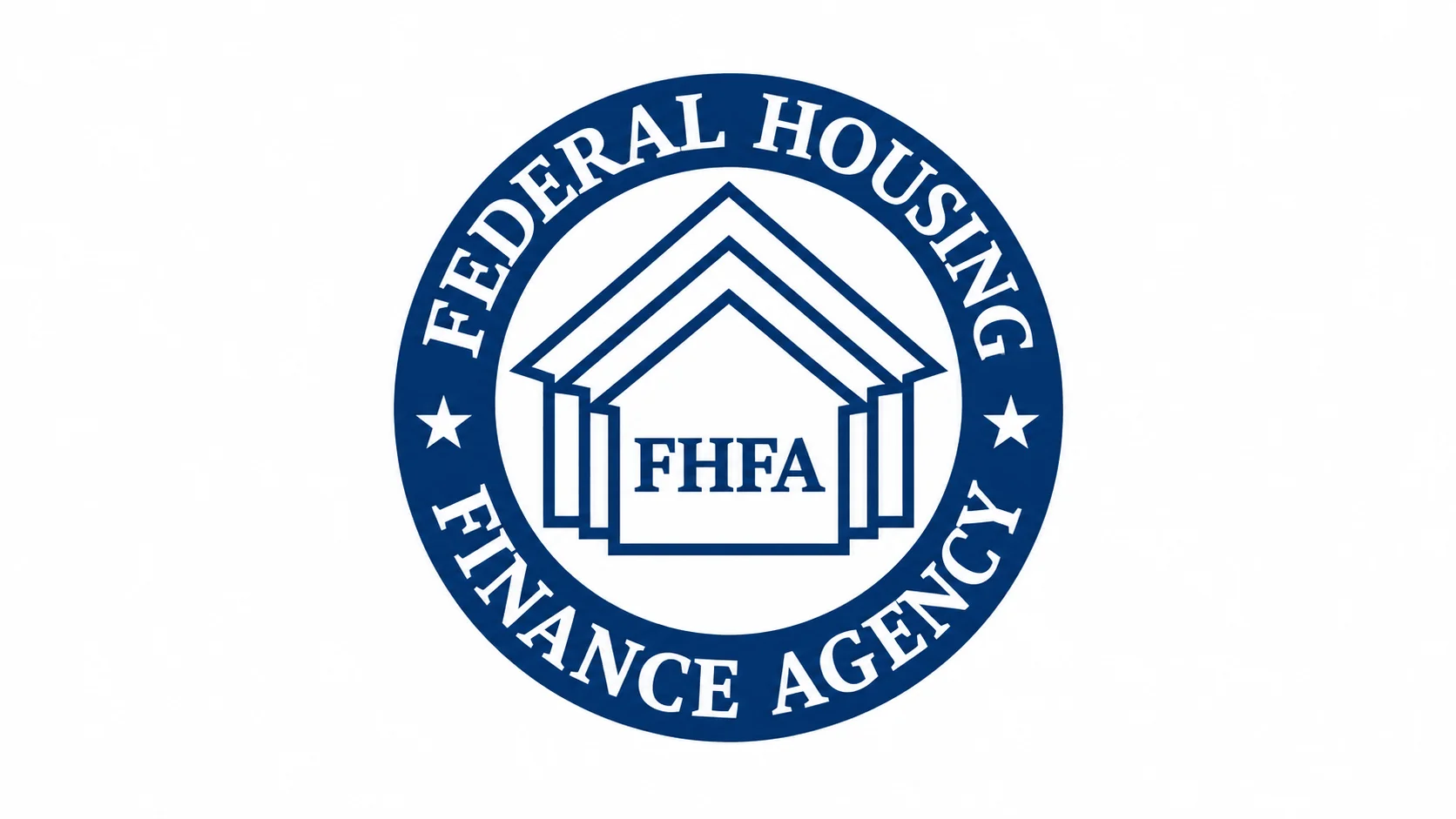 FHFA logo, Federal Housing Finance Agency, with house symbol and words Federal Housing Finance Agency