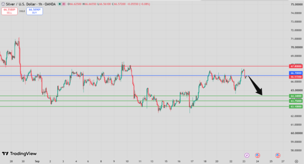 Silver Intraday Forecast bearish below 67.50