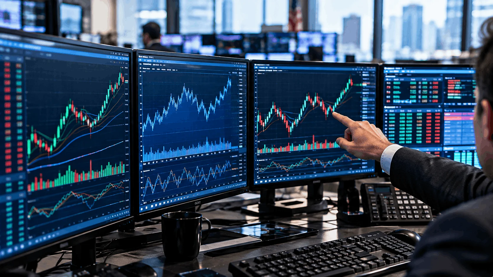 Types of trading transactions with different Forex market charts