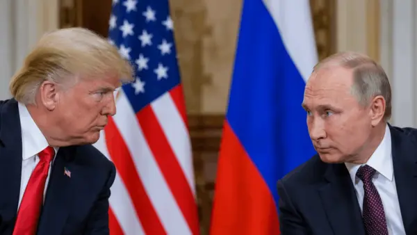 Close-up of Trump and the Russian President during an official meeting