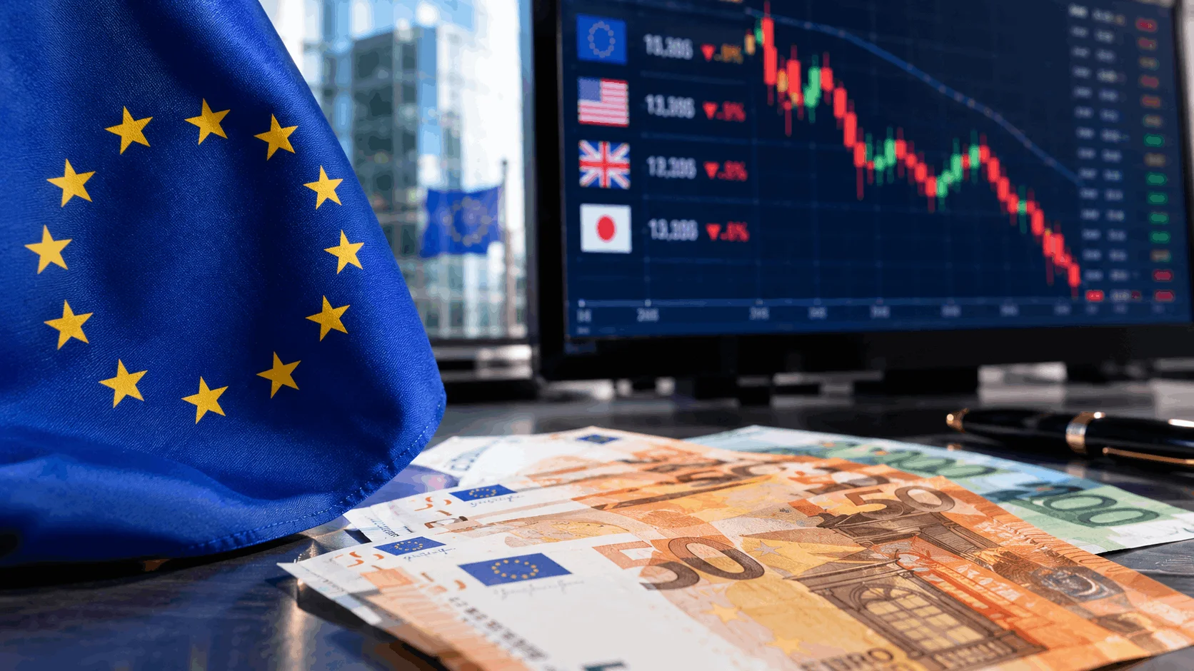 Euro falls in value following European political developments