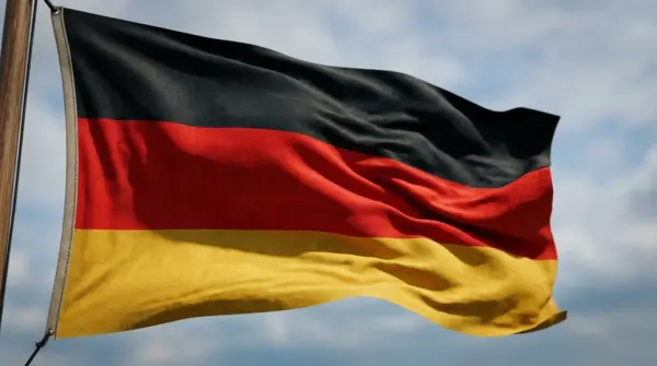 German national flag with black, red, and gold horizontal stripes