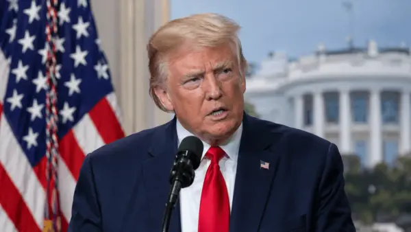 A close-up of Donald Trump in relation to the Iran-US war